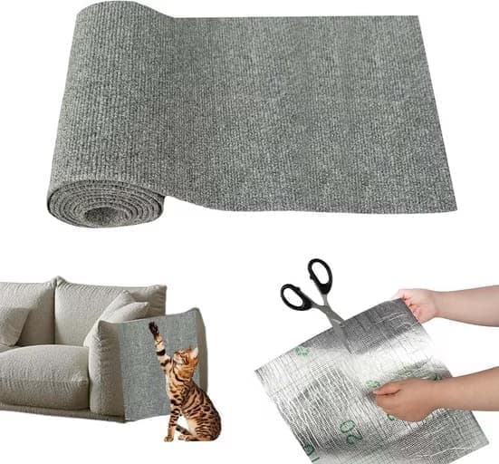 Self-Adhesive Cat Scratching Board, Wall and Sofa Protector for Cats, DIY Corner Mat, Light Gray, 40cm x 200cm - Image 1