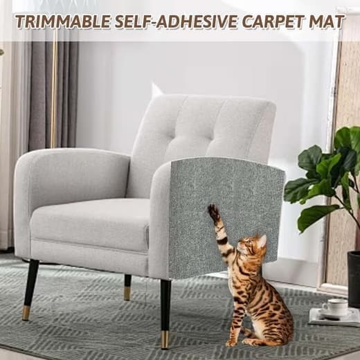 Self-Adhesive Cat Scratching Board, Wall and Sofa Protector for Cats, DIY Corner Mat, Light Gray, 40cm x 200cm - Image 5