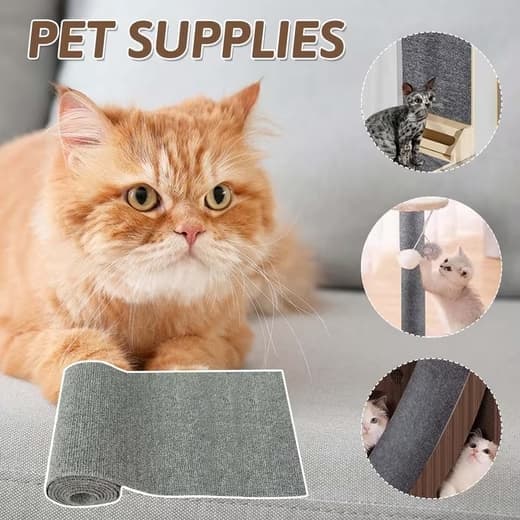 Self-Adhesive Cat Scratching Board, Wall and Sofa Protector for Cats, DIY Corner Mat, Light Gray, 40cm x 200cm - Image 8