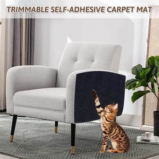 1 Pack Self-Adhesive Cat Scratching Board Wall Protector for Cats, DIY Corner Mat, 40cm x 200cm, Black - Image 5