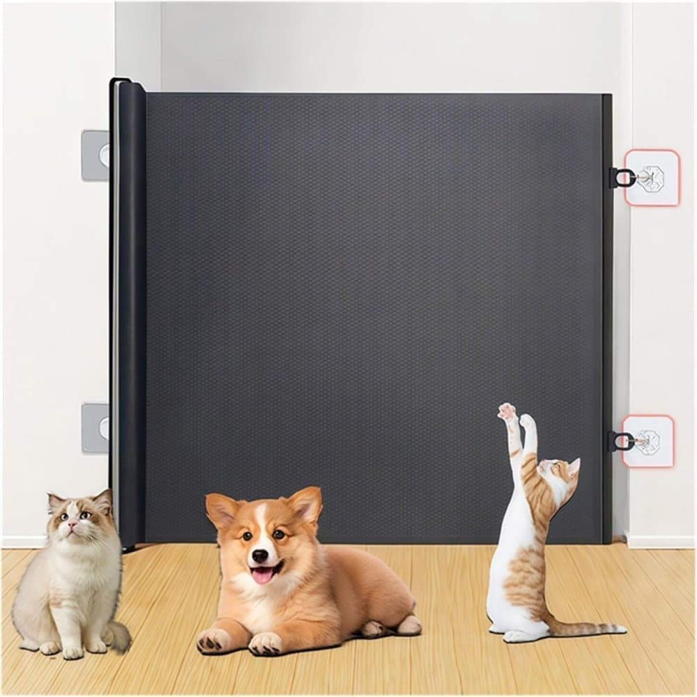 50x125cm Retractable Safety Gate for Dogs and Cats, Portable for Doors and Stairs, with Protective Fence - Image 1