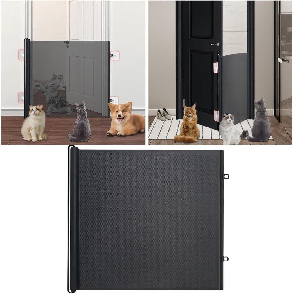 50x125cm Retractable Safety Gate for Dogs and Cats, Portable for Doors and Stairs, with Protective Fence - Image 2