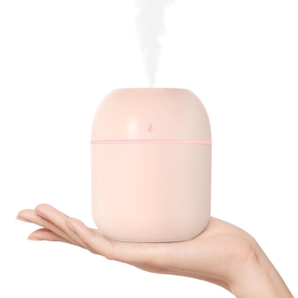 Portable Mini Humidifier 0.22L with USB, Automatic Shutoff, 2 Spray Modes for Bedroom Office and Car, Pink - Image 1