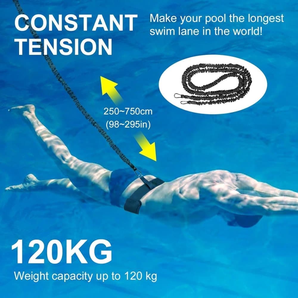 Adjustable Swim Training Belt for Adults and Children, 8-25 Feet, Compatible with Pools - Image 4