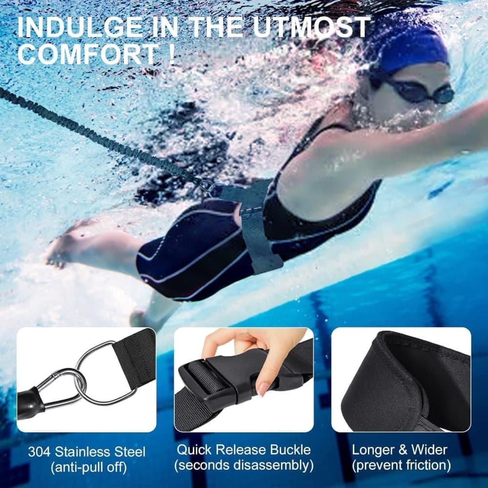Adjustable Swim Training Belt for Adults and Children, 8-25 Feet, Compatible with Pools - Image 5