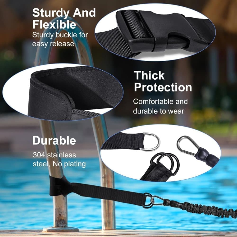 Adjustable Swim Training Belt for Adults and Children, 8-25 Feet, Compatible with Pools - Image 6