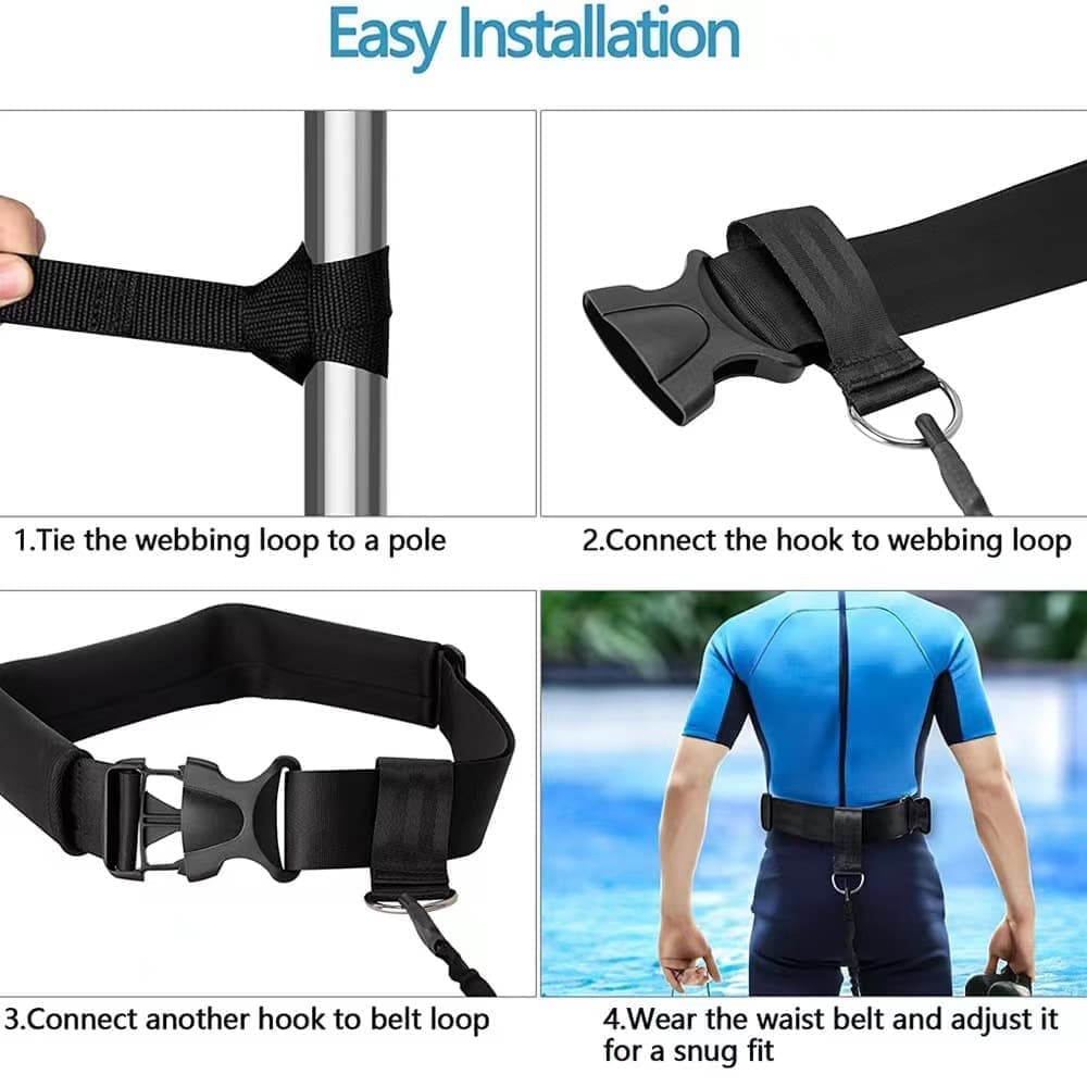 Adjustable Swim Training Belt for Adults and Children, 8-25 Feet, Compatible with Pools - Image 7