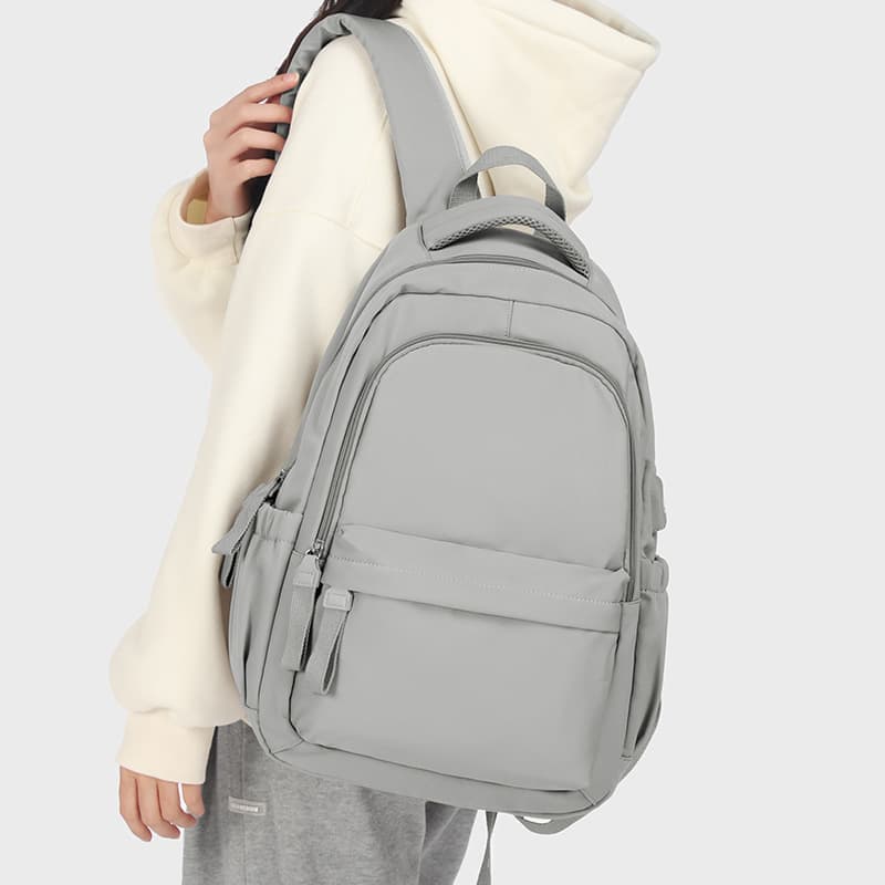 14-inch Waterproof Lightweight Laptop Backpack for School and University, Gray - Image 7