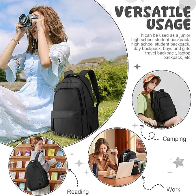 14-inch Waterproof Lightweight Laptop Backpack for School and University, Light Blue - Image 6