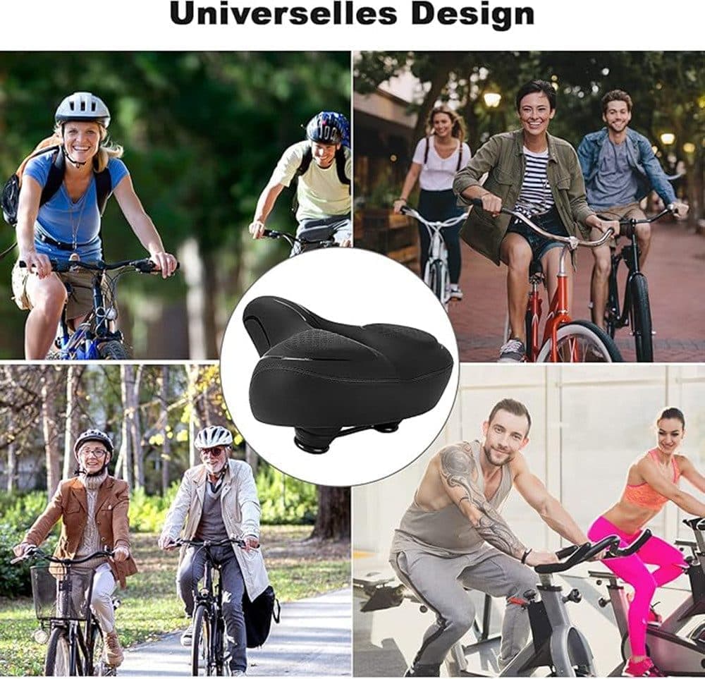 Unisex Comfortable Bicycle Saddle with Double Shock Absorbers, Breathable Waterproof Ergonomic Design, Blue - Image 7