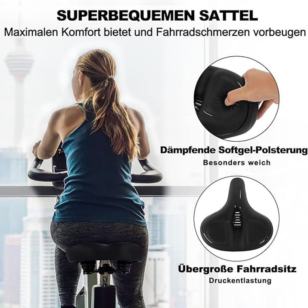 Comfortable unisex bicycle saddle with double shock absorbers, breathable waterproof ergonomic design, red - Image 2