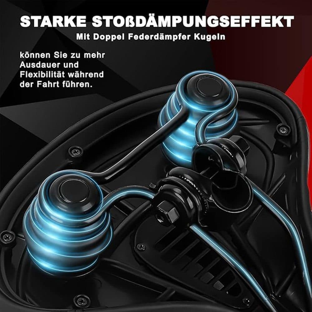 Comfortable unisex bicycle saddle with double shock absorbers, breathable waterproof ergonomic design, Green - Image 4