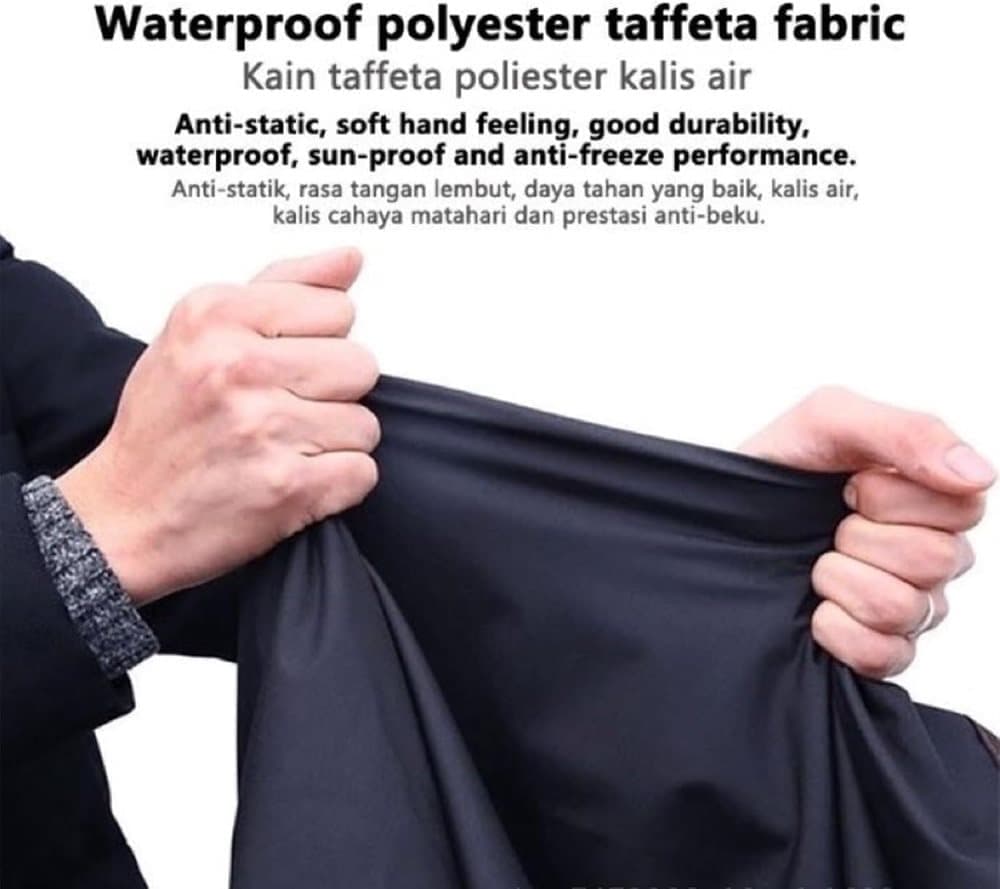Waterproof Motorcycle Cover with Reflective Strips and Lock Holes, Black, with Storage Bag - Image 5