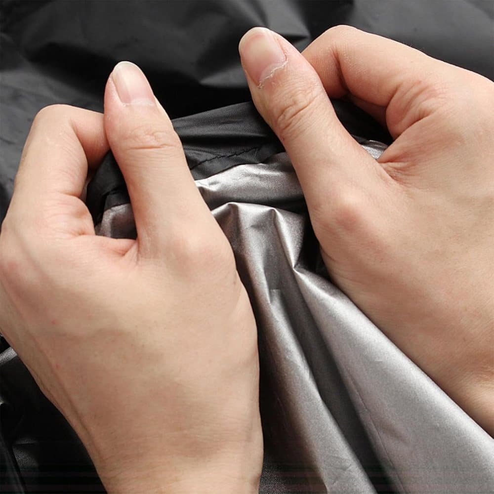Waterproof Motorcycle Cover with Reflective Strips and Lock Holes, Black, with Storage Bag - Image 6