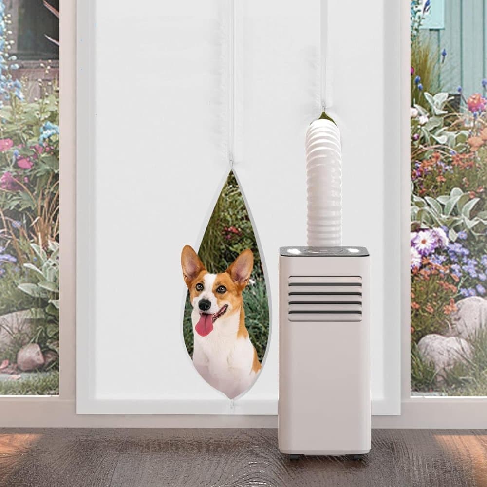 Energy-saving waterproof air conditioning door seal with zipper, easy to handle protective balcony door seal - Image 1