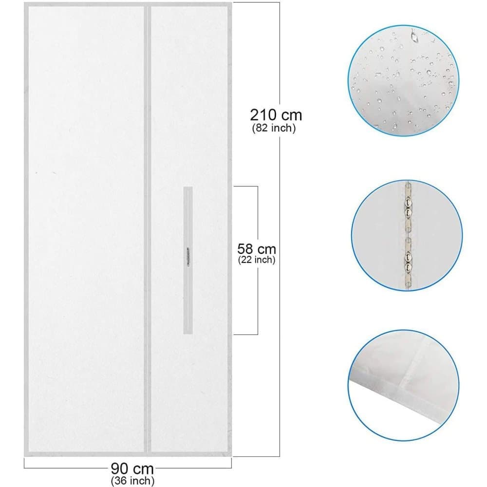 Energy-saving waterproof air conditioning door seal with zipper, easy to handle protective balcony door seal - Image 6