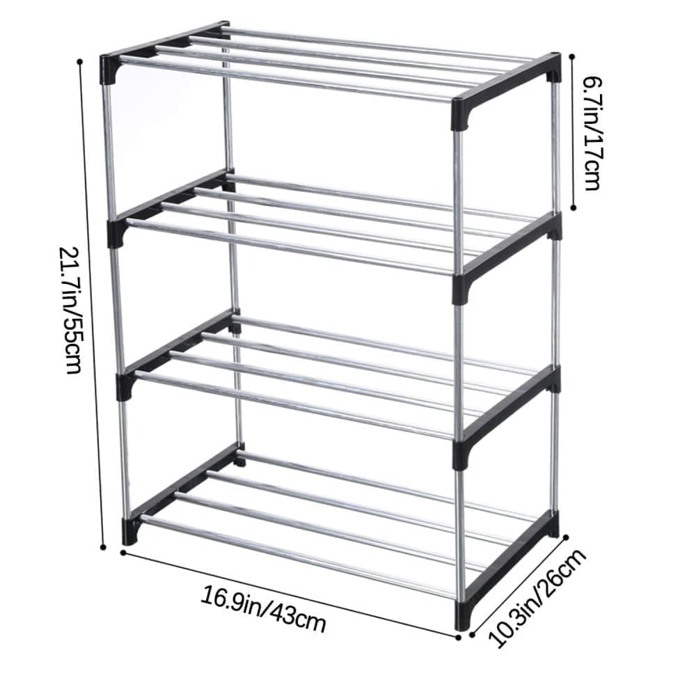 3-Tier Stackable Shoe Rack, Space Saving Storage for Shoes Bags and Accessories, 43 x 26 x 55cm - Image 2