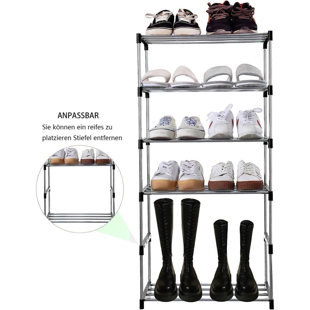3-Tier Stackable Shoe Rack, Space Saving Storage for Shoes Bags and Accessories, 43 x 26 x 55cm - Image 5
