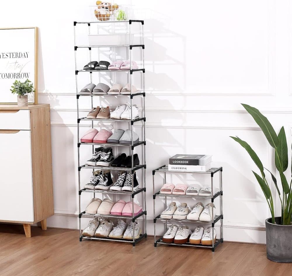 3-Tier Stackable Shoe Rack, Space Saving Storage for Shoes Bags and Accessories, 43 x 26 x 55cm - Image 7