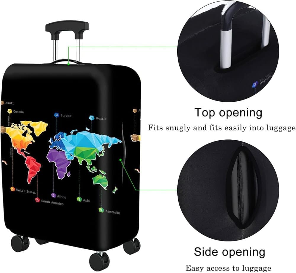 Elastic Suitcase Cover Travel Luggage Protective Cover Scratch Resistant Black, S (18-20 inch) - Image 2