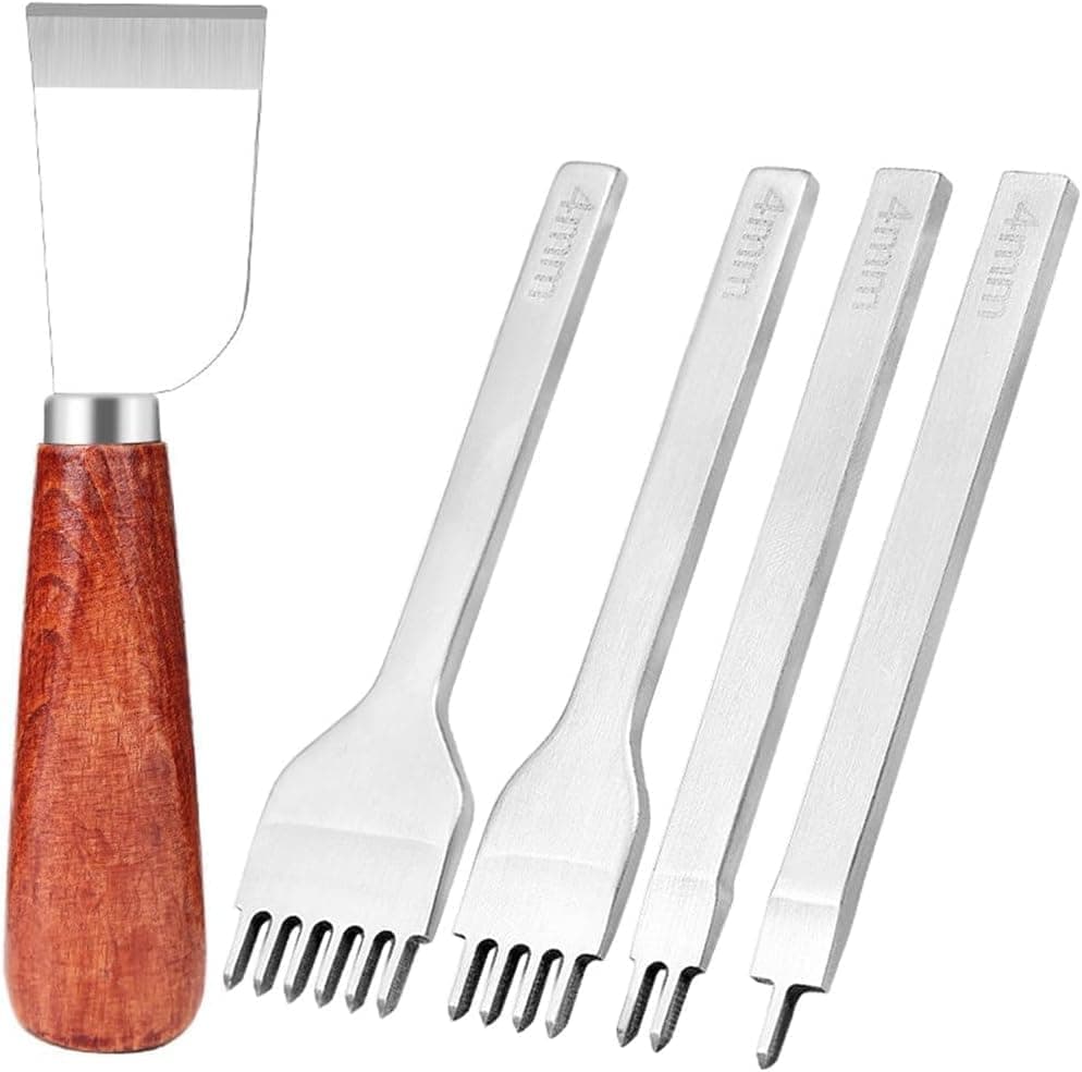 23-Piece Leather Craft Tool Set for Leatherworking, with Hand Tools - Image 3