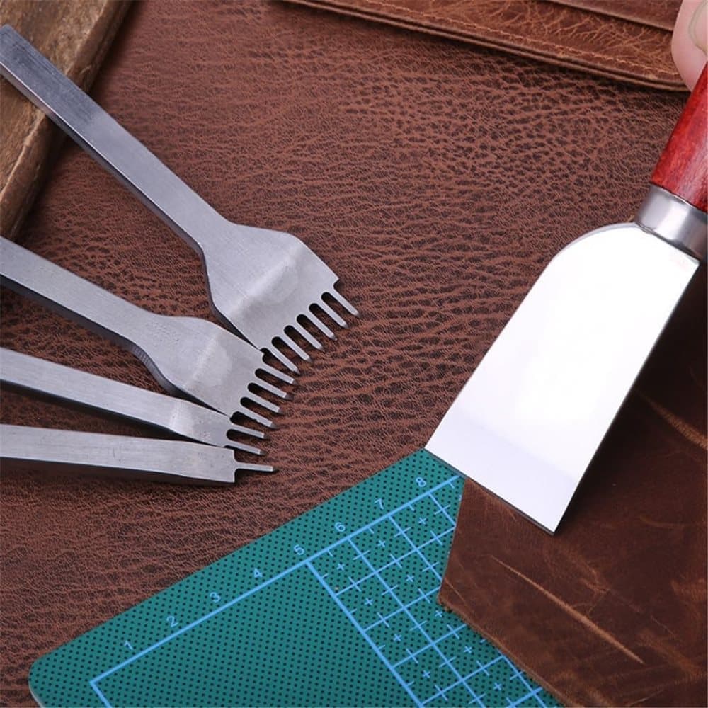 23-Piece Leather Craft Tool Set for Leatherworking, with Hand Tools - Image 5