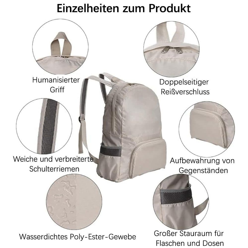 2-Pack Foldable Waterproof Ultralight Backpack for Camping Hiking Travel, Grey, Unisex Outdoor Daily Backpack - Image 4