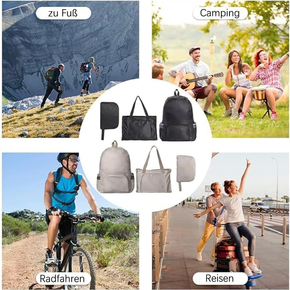2-Pack Foldable Waterpack Backpack for Camping Hiking Travel, Black, Unisex Outdoor Daily Backpack - Image 7
