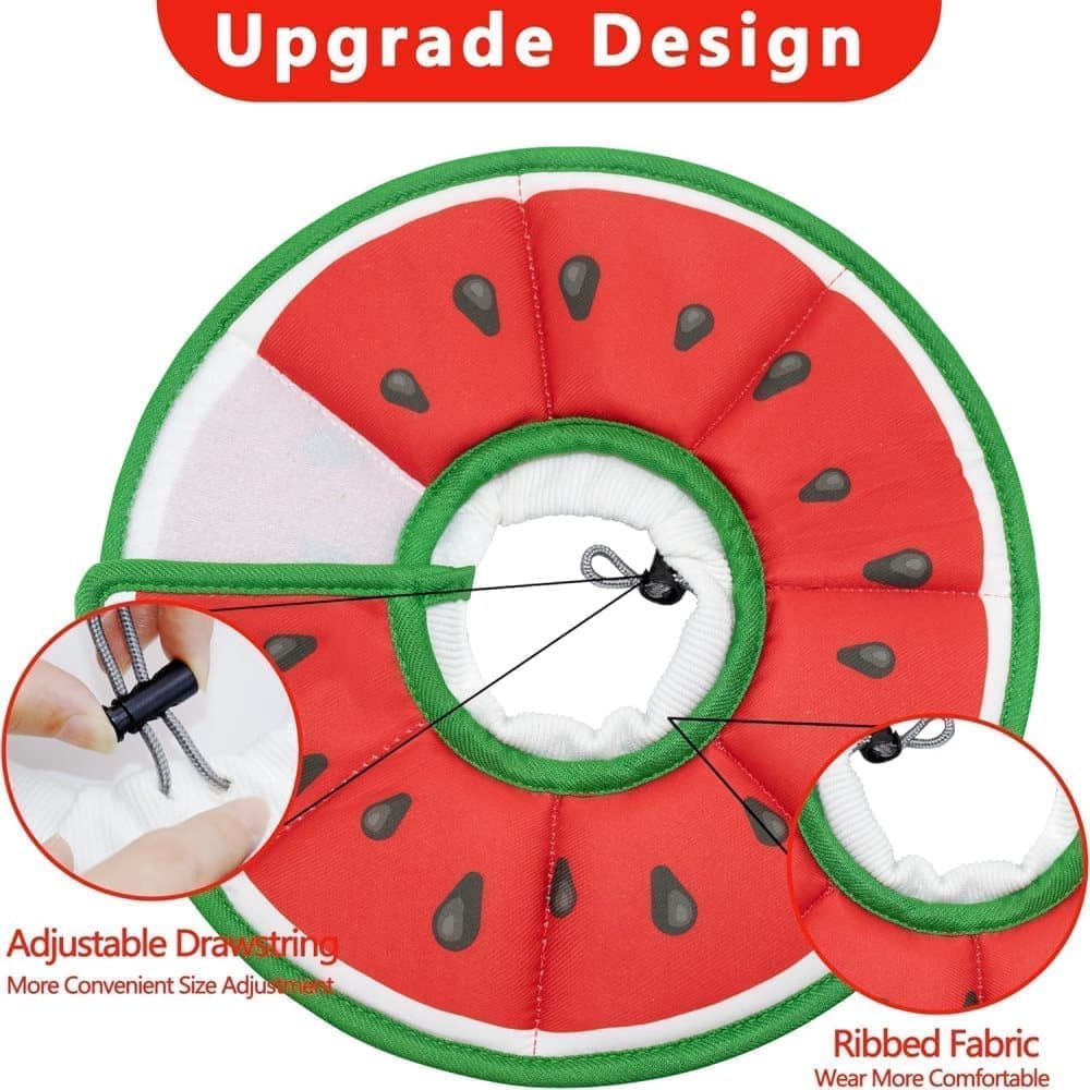 1 Protective Collar for Cats and Dogs with Velcro, Adjustable Neck Collar, Compatible with Cats, M, Red - Image 2