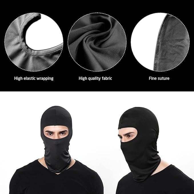 1-Pack Black Balaclava Ski Mask MC Hood - Image 3