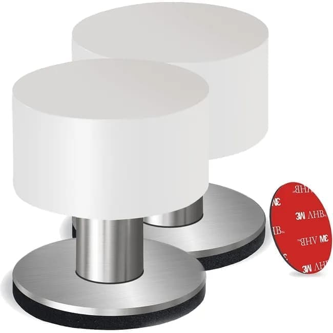 2-Pack Stainless Steel Self-Adhesive Door Stop, fits all doors - Image 1