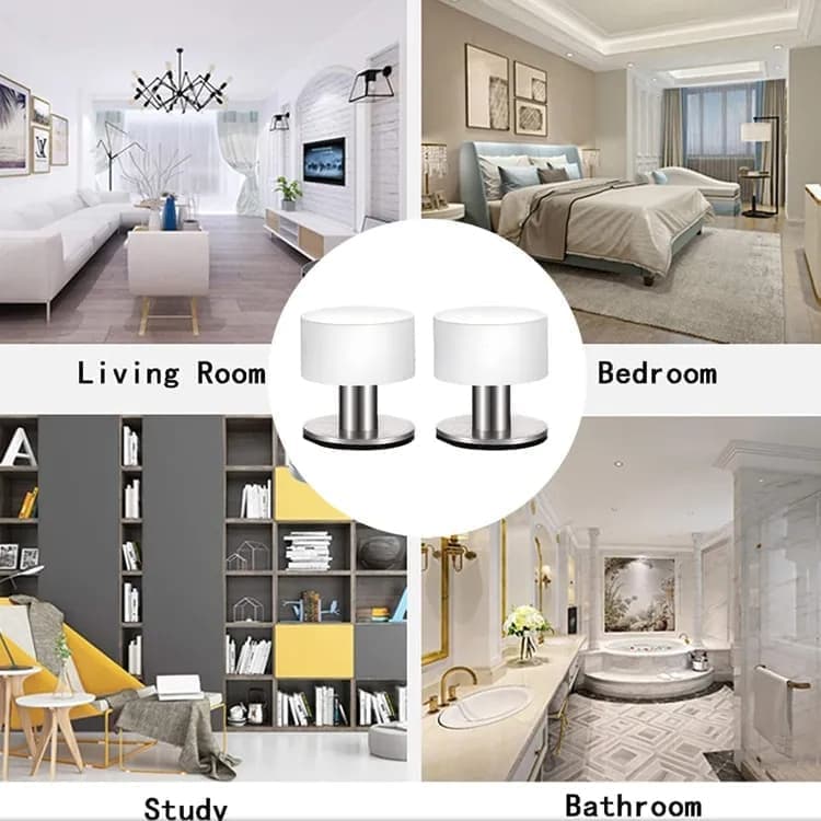 2-Pack Stainless Steel Self-Adhesive Door Stop, fits all doors - Image 6
