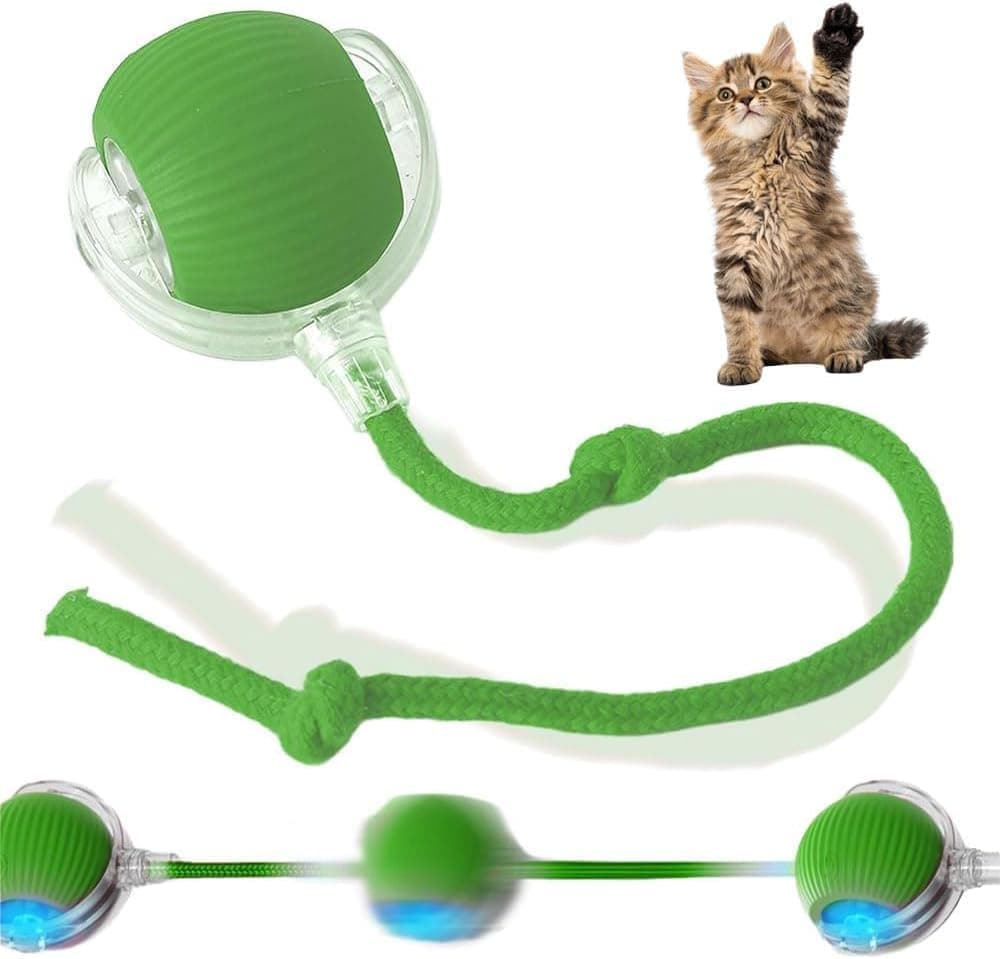 Interactive Cat Toy Ball Electronic Automatic with 3 Modes, Compatible with Cats, Green - Image 1