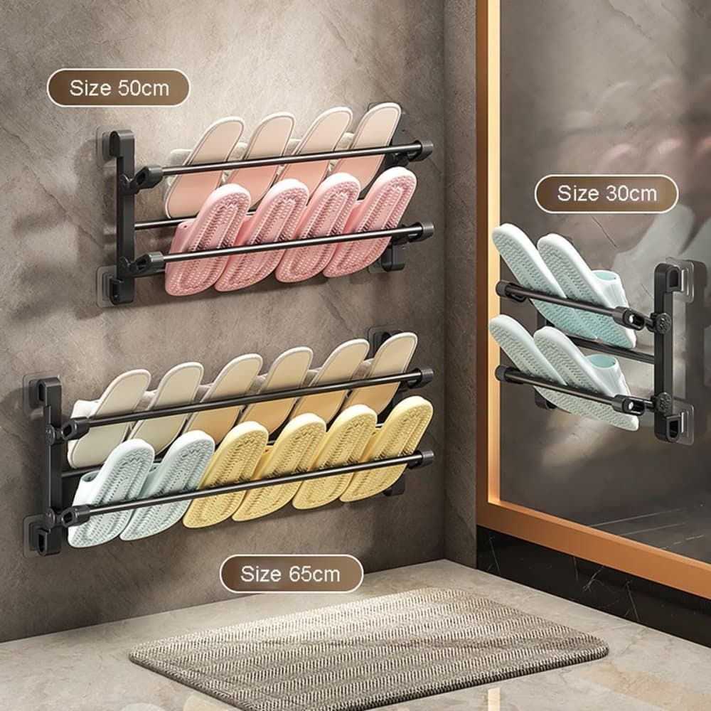 Wall-Mounted Folding Shoe Rack, 50x25.8x12cm, Space-Saving No-Drill Storage Organizer - Image 4