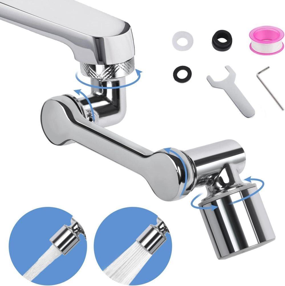 360° Swivel Faucet Extender with 2 Flow Modes, 1440° Rotation, for Kitchen Sink - Image 1