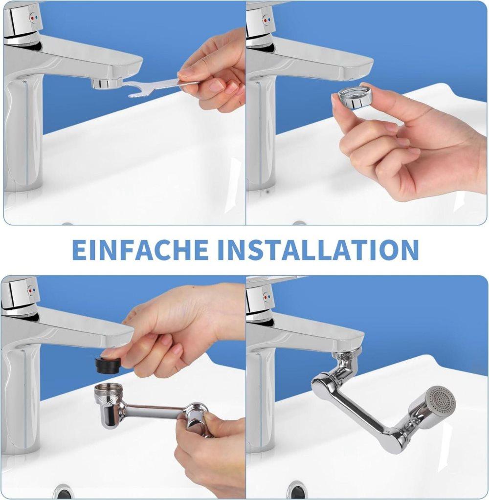 360° Swivel Faucet Extender with 2 Flow Modes, 1440° Rotation, for Kitchen Sink - Image 7