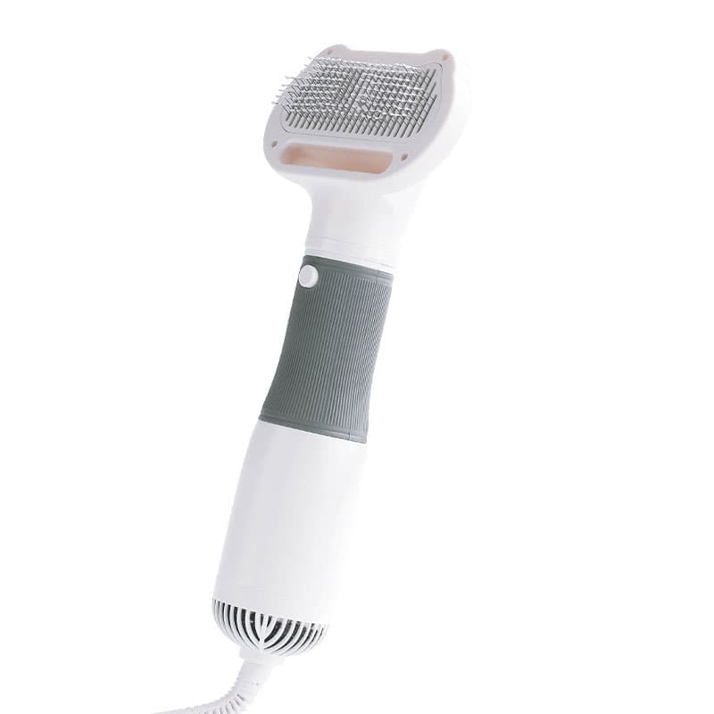 Pet Hair Dryer 3-in-1 with Brush, 3 Heat Settings Overheat Protection, Portable Quiet for Dogs Cats, Compatible with Oral-B, Gray, 220V - Image 1