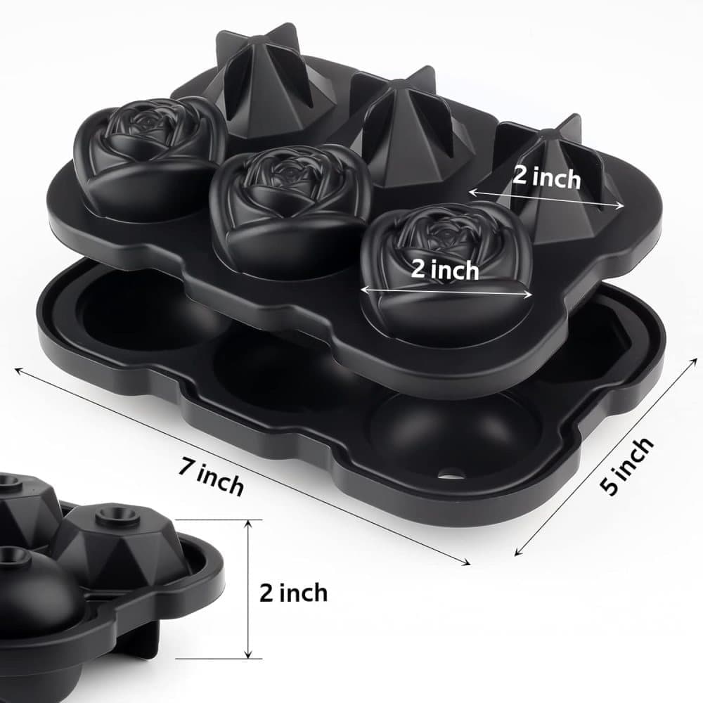 1 piece BPA-free reusable ice cube tray with lid for round ice balls, 6 compartment - Image 2