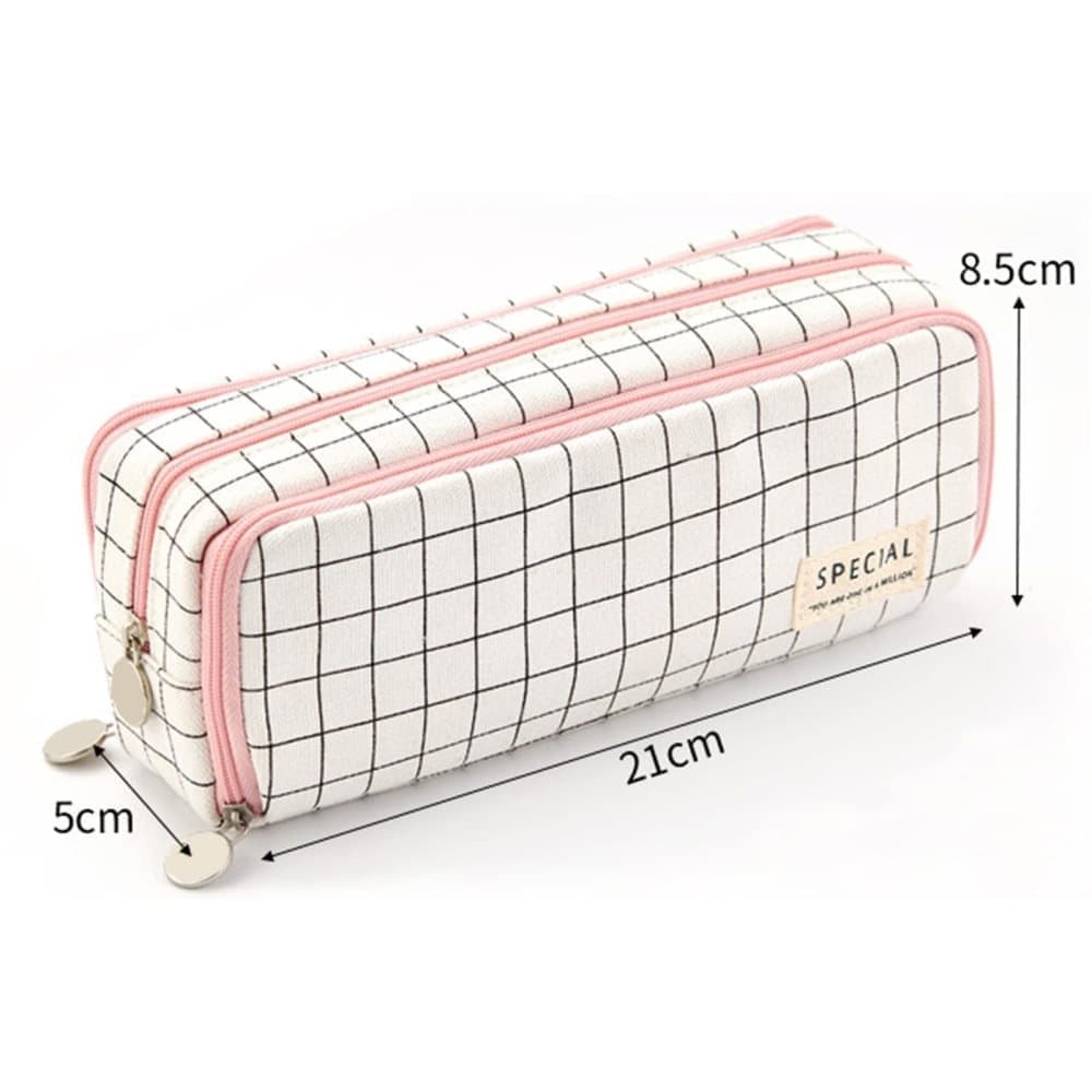 3 Compartments Large Pencil Case, High Capacity Multifunctional Organizer, Dark Blue - Image 2