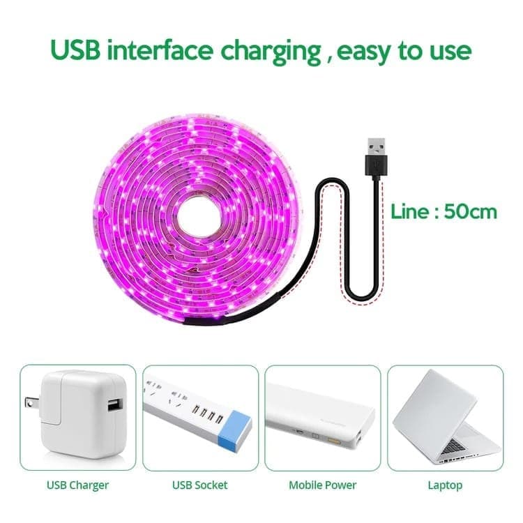Full Spectrum USB LED Grow Light for Small Plants Greenhouse, 3M, Compatible with USB - Image 6