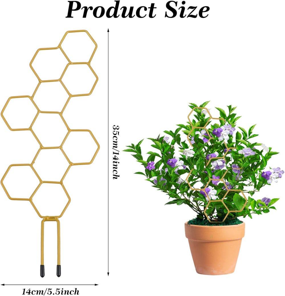 Climbing Plant Trellis 14 inch Metal Support for Vines Potted Plants and Flowers, Modern Design - Image 2