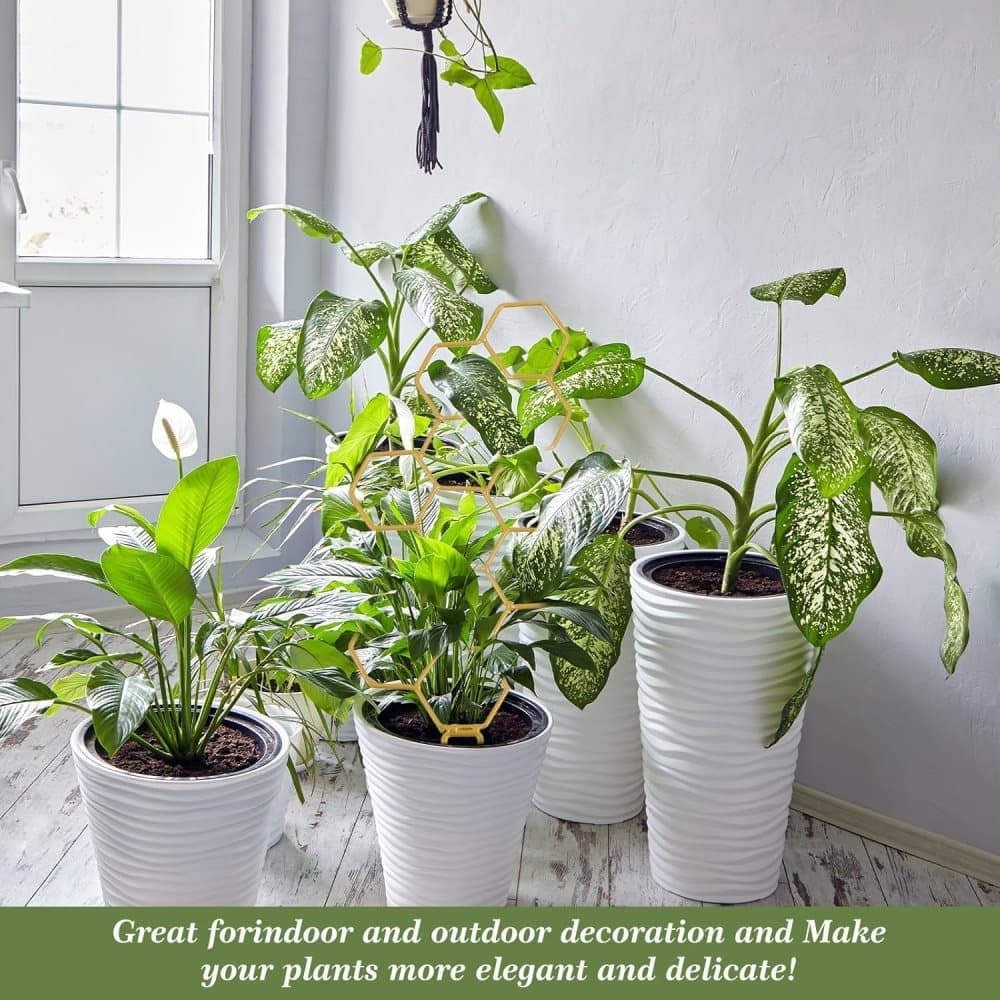 Climbing Plant Trellis 14 inch Metal Support for Vines Potted Plants and Flowers, Modern Design - Image 5