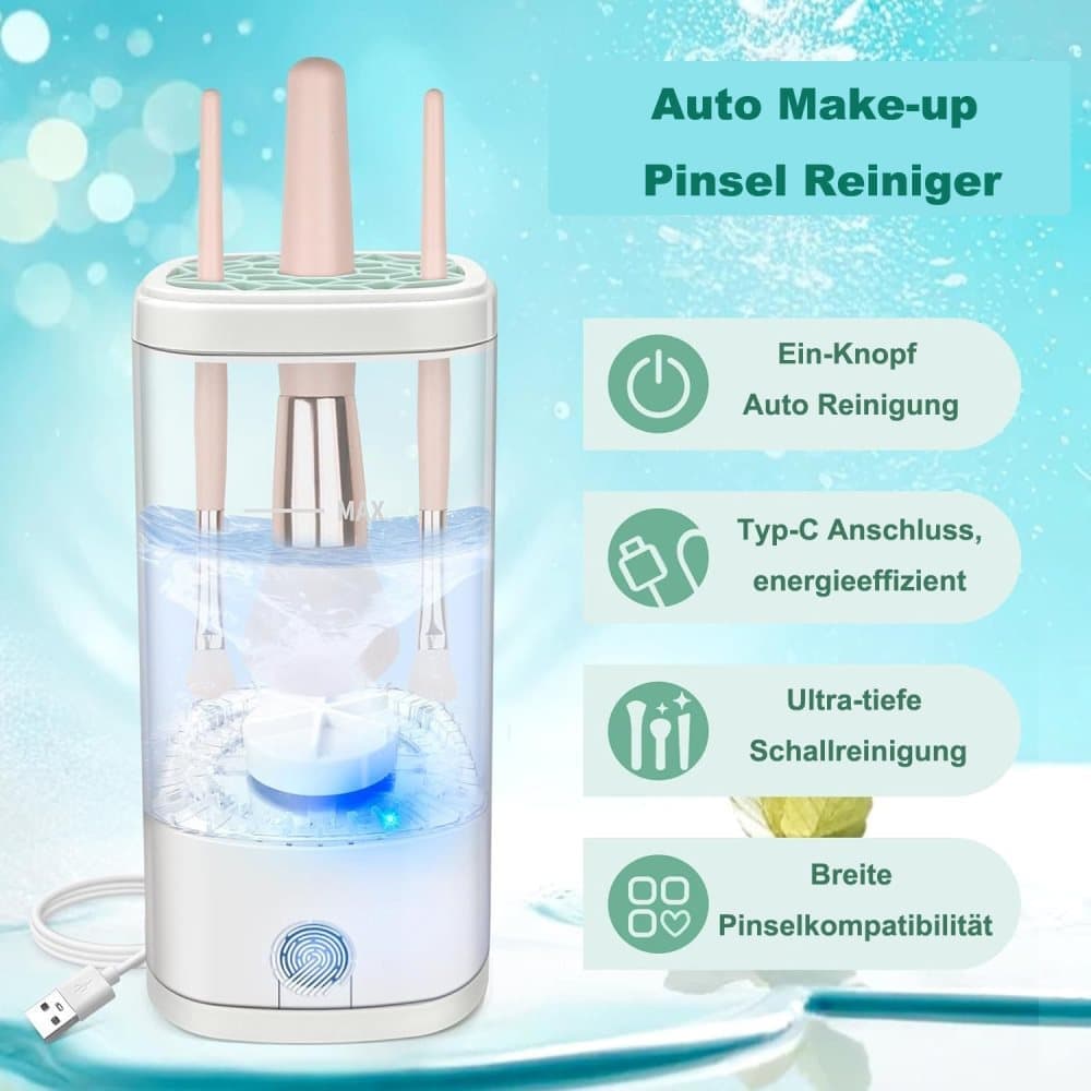 Electric Makeup Brush Cleaner, Fully Automatic Deep Cleaning, Portable Beauty Cleaner, Fits Multiple Brush Sizes, Gray - Image 4