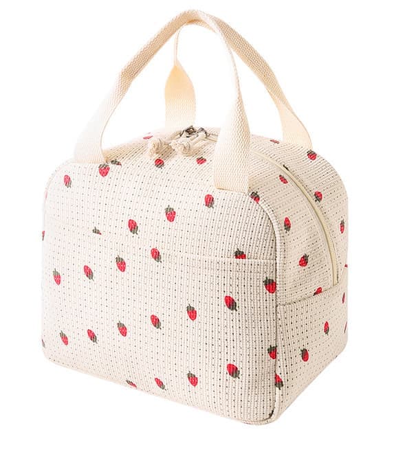 Insulated Corduroy Lunch Bag Cooler Leak-proof for Picnics and Work, 26cm - Image 1