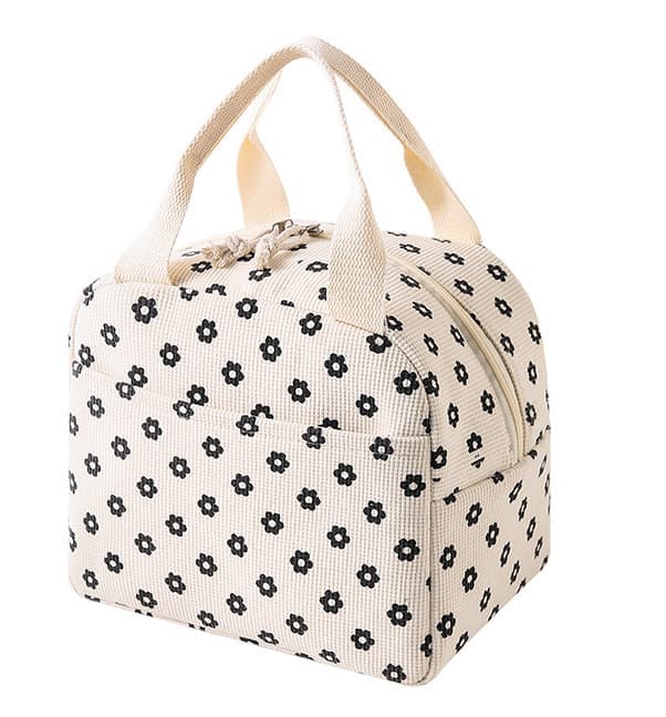Insulated Corduroy Lunch Bag Cooler Leak-proof for Picnics and Work, 26cm - Image 1