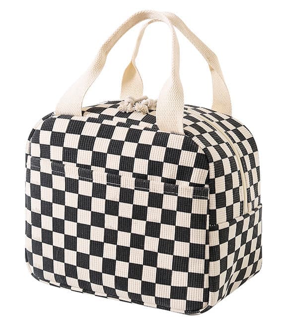 Insulated Corduroy Lunch Bag Cooler Leak-proof for Picnics and Work, 26cm - Image 1