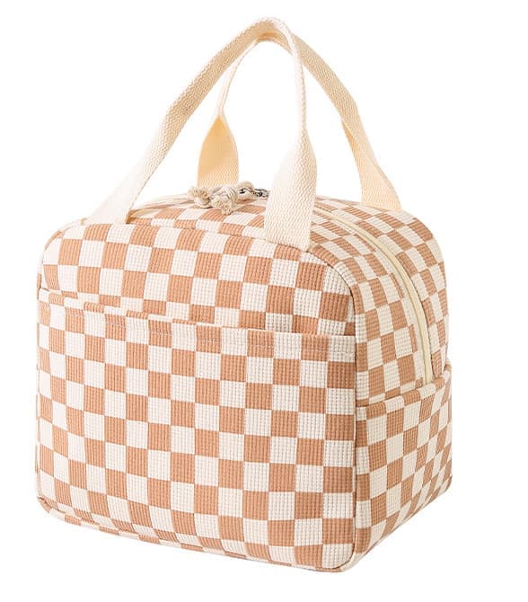 Insulated Corduroy Lunch Bag Cooler Leak-proof for Picnics and Work, 26cm - Image 1