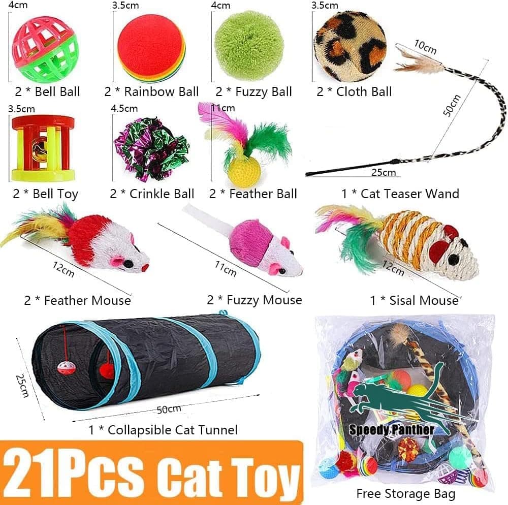 21 Piece Cat Toys for Kittens and Cats - Image 2