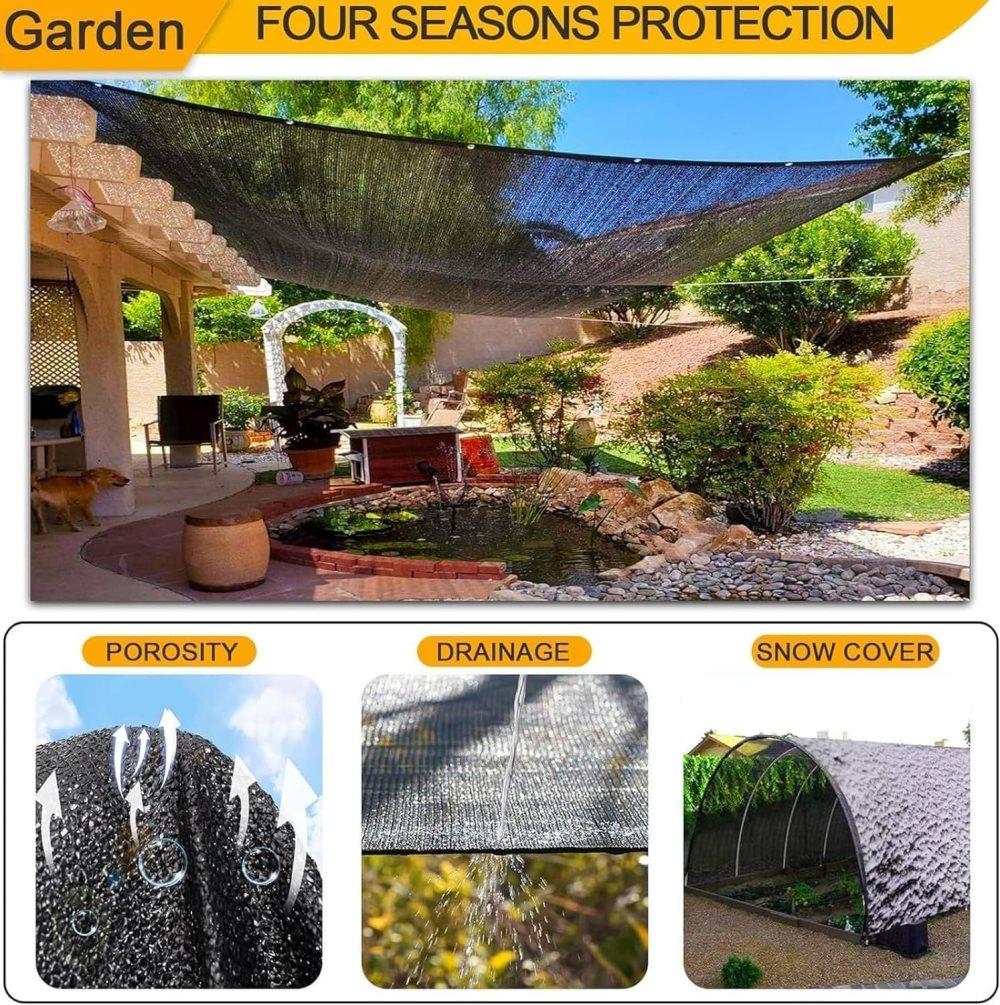 4x10 m HDPE Sun Protection Net UV Heat Insulating Fabric for Garden Greenhouse and Patio, Thick and Dense - Image 2