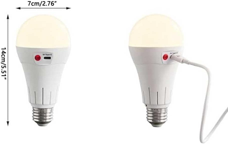 Rechargeable LED Bulb with 3 Color Temperatures 3000-6500K, Dimmable, Timer and Remote Control, E27 Lamp Holder, Wireless Night Light - Image 2